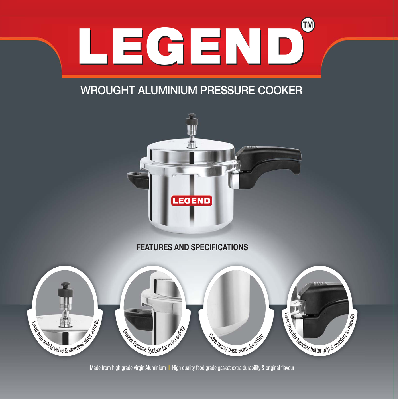 Legend Wrought Aluminium Pressure Cooker